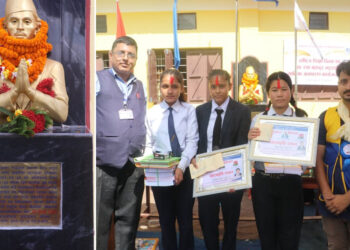 जडेज माविद्वारा स्व. टंकबहादुर भट्टराईको शालिक अनावरण, सम्मानमा छात्रवृत्ति वितरण